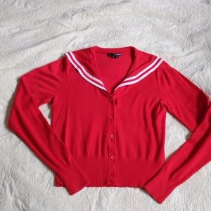 Red sailor cardigan
